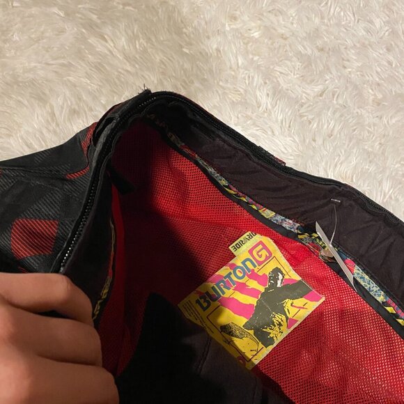 Vintage 90s Burton Dryride Checkered Pattern Flannel Snowpants Small Red Black - Picture 6 of 9